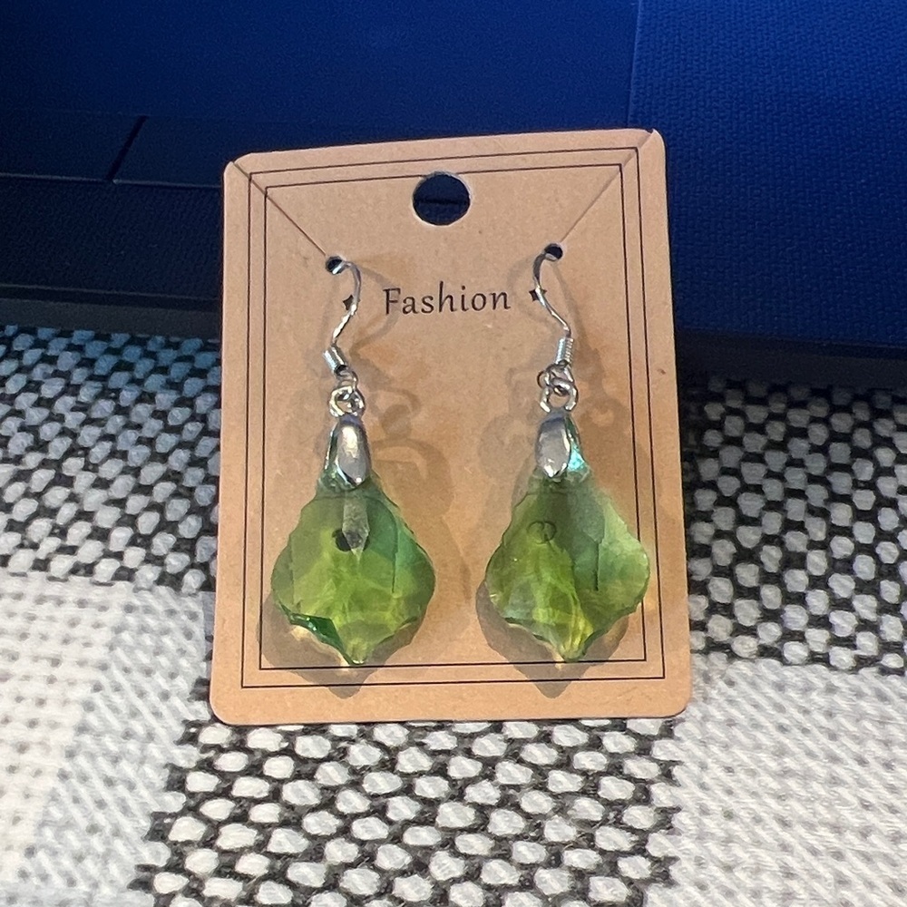 Green Leaf Earrings